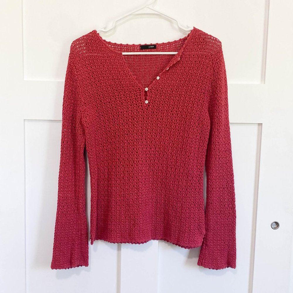 J. Crew Red Knit Business Work Top